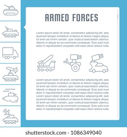 Line illustration of armed forces. Concept for web banners and printed materials. Template for website banner and landing page.