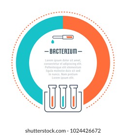 Line illustration of bacterium. Concept for web banners and printed materials. Template for website banner and landing page.