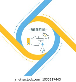 Line illustration of bacterium. Concept for web banners and printed materials. Template for website banner and landing page.