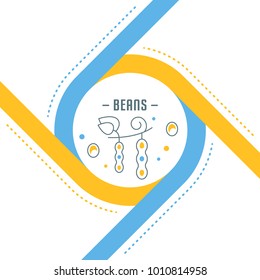 Line illustration of beans. Concept for web banners and printed materials. Template for website banner and landing page.