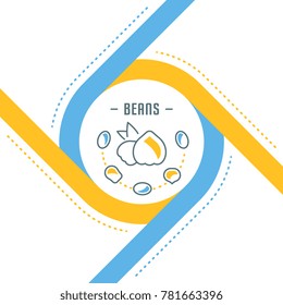 Line illustration of beans. Concept for web banners and printed materials. Template for website banner and landing page.