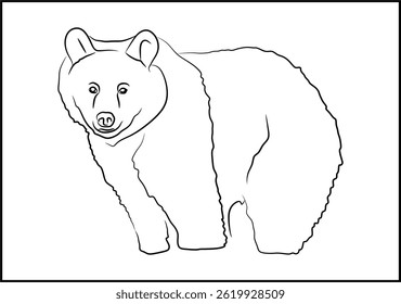 Ilustración de línea de un oso