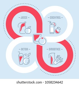 Line illustration of beverage. Concept for web banners and printed materials. Template for website banner and landing page.