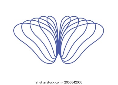 Line Illustration. Butterfly With Optical Effect