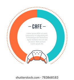 Line illustration of cafe. Concept for web banners and printed materials. Template for website banner and landing page.