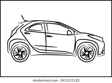 Liniengrafik eines Autos