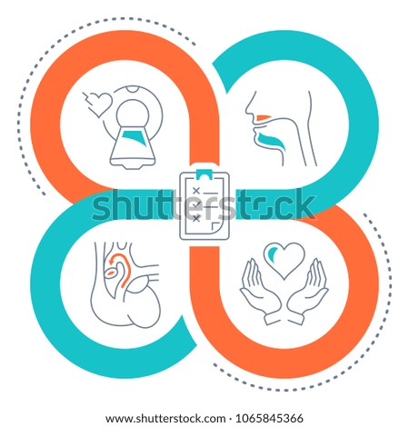 Line illustration of cardiology. Concept for web banners and printed materials. Template for website banner and landing page.