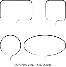 Line Illustration of chat bubble or callout shapes