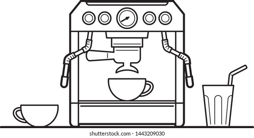 Line Illustration of coffee/espresso machine