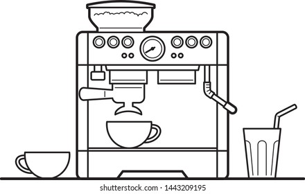 Line Illustration of a coffee/espresso machine