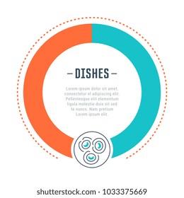 Line illustration of dishes. Concept for web banners and printed materials. Template for website banner and landing page.