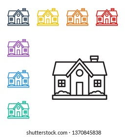 Line illustration of eight color styles House Vector Icon Vector. Home symbol