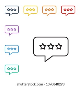 Line illustration of eight color styles Consumer or customer product rating icon for apps and websites