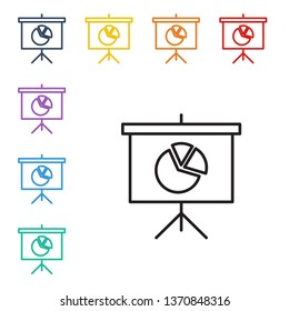 Line illustration of eight color styles Marker board for office. Business concept