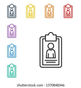 Line illustration of eight color styles Summary concept icon, creative writing, short story telling, highlight information, essay research, school education logo, brief text review