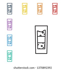 Line illustration of eight color styles Shot glass icon. Alcohol concept