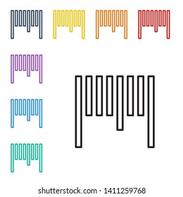 Line illustration of eight color styles Barcode vector icon, label symbol.