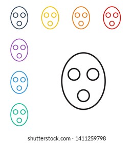 Line illustration of eight color styles Facial mask icon. Medicine, cosmetology and health care.