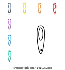 Line illustration of eight color styles Cosmetic vector icon. Make up symbol
