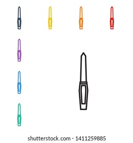 Line illustration of eight color styles Nail file icon, manicure tools, manicure supplies