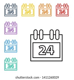 Line illustration of eight color styles Calendar vector icon