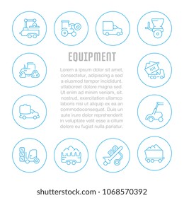 Line illustration of equipment. Concept for web banners and printed materials. Template for website banner and landing page.