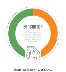 Line illustration of evacuator. Concept for web banners and printed materials. Template for website banner and landing page.