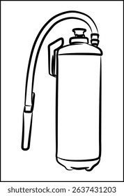 line illustration of a fire extinguisher