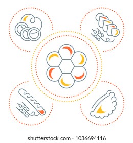 Line illustration of flour products. Concept for web banners and printed materials. Template for website banner and landing page.