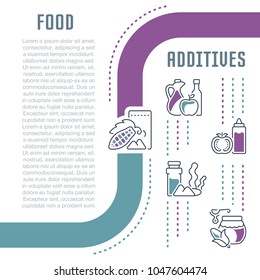 Line illustration of food additives. Concept for web banners and printed materials. Template for website banner and landing page.