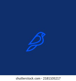 line illustration forming a blue bird