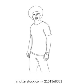 Line Illustration Forming a Human Shape Design