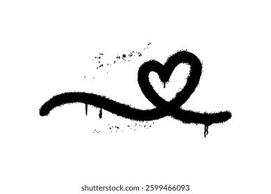 Line illustration forming a love symbol with a stunning graffiti art touch