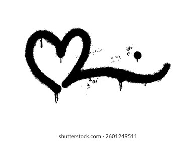 Line illustration forming a love symbol with a stunning graffiti art touch