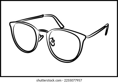 line illustration of glasses in a square