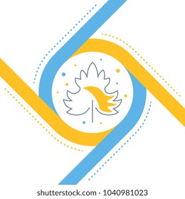 Line illustration of grape leaf. Concept for web banners and printed materials. Template for website banner and landing page.