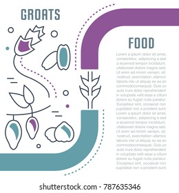 Line illustration of groats. Concept for web banners and printed materials. Template for website banner anda landing page.