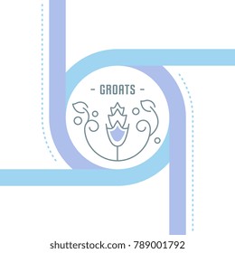 Line illustration of groats. Concept for web banners and printed materials. Template for website banner and landing page.