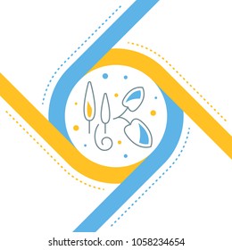 Line illustration of herb. Concept for web banners and printed materials. Template for website banner and landing page.