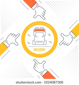 Line illustration of holiday. Concept for web banners and printed materials. Template for website banner and landing page.