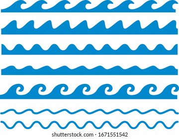 Line illustration image of various waves