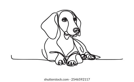 Line Illustration of Labrador dog
