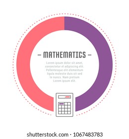 Line illustration of mathematics. Concept for web banners and printed materials. Template for website banner and landing page.
