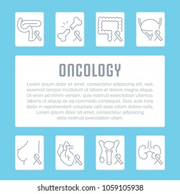 Line illustration of oncology. Concept for web banners and printed materials. Template for website banner and landing page.