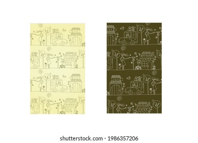 Line illustration pattern and background