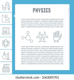 Line illustration of physics. Concept for web banners and printed materials. Template for website banner and landing page.