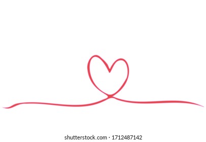 Line illustration of pink heart