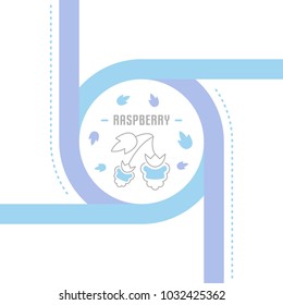 Line illustration of raspberry. Concept for web banners and printed materials. Template for website banner and landing page.