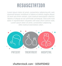 Line illustration of resuscitation. Concept for web banners and printed materials. Template for website banner and landing page.