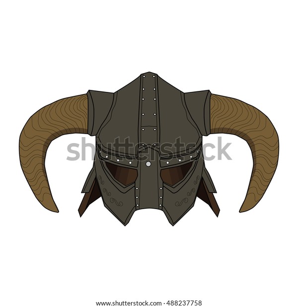 Line Illustration Skyrim Viking Warrior Stock Vector Royalty Free 488237758